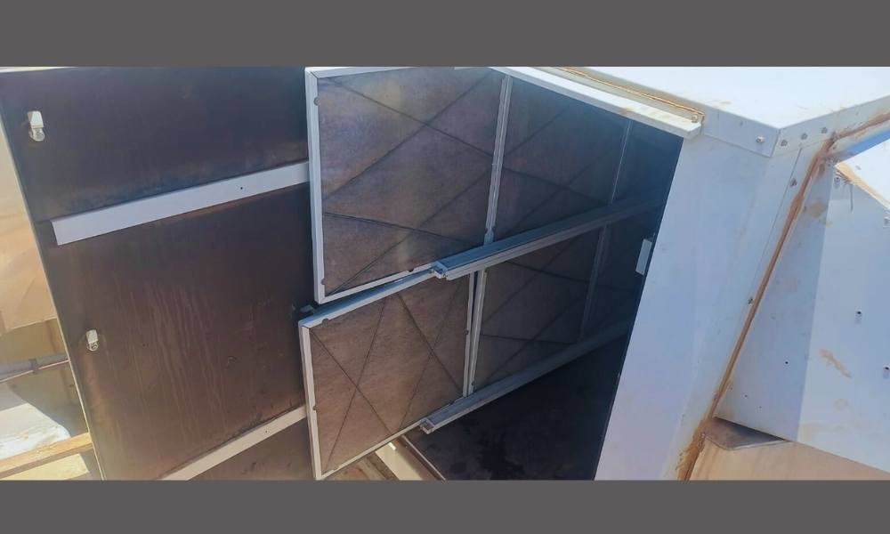 Filtres rooftop encrassés